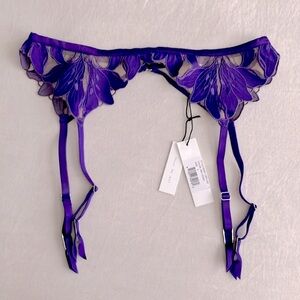 Fleur du Mal Lily Garter Belt in Pansy